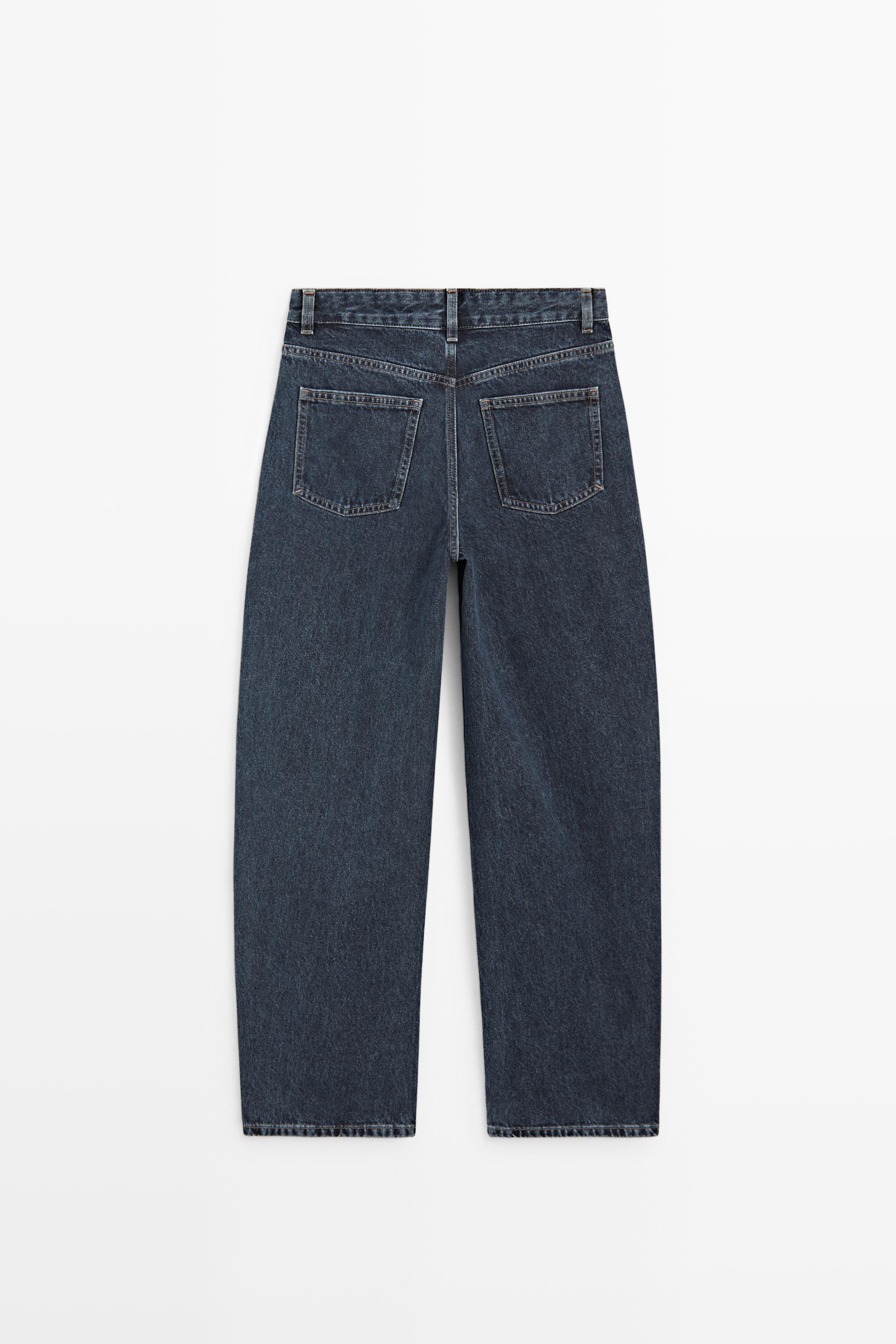 Mid-waist barrel fit jeans